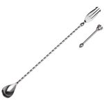 Bar Spoon with Fork and Stirrer Silver