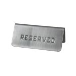 Tabletop Sign Reserved Stainless Steel 12x6cm