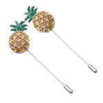 Pin Pineapple with Yellow Stones Rotating