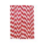 Paper Straws White/Red with Stripes 250 Pcs./Pack.