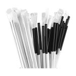 Straws Paper Black with Individual Packaging 150 Pcs./Pack