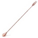 Bar Spoon with Fork Copper Plated 50cm